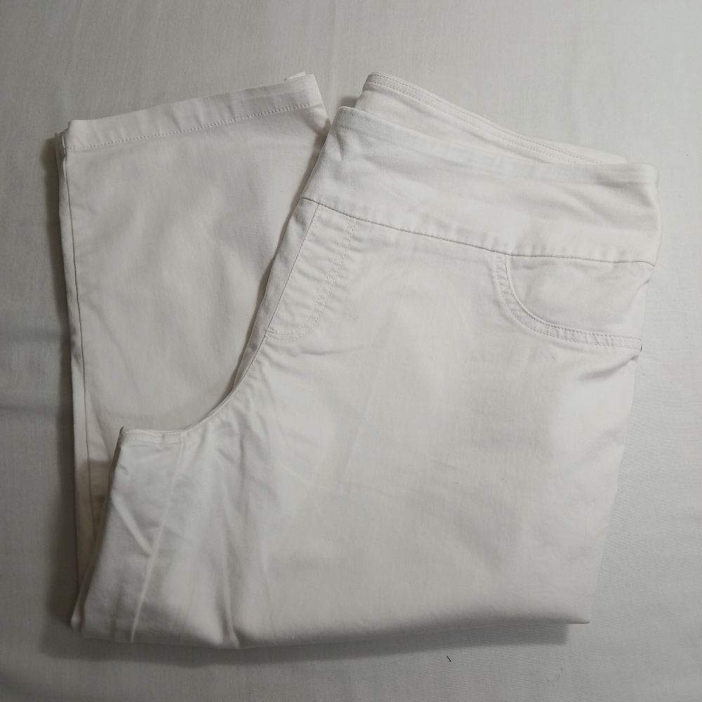 Counterparts White Pull On Capris Womens Size 14